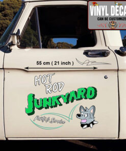 2 Pcs Hot Rod Junkyard Hot Rod Garage Vinyl Sticker 09967