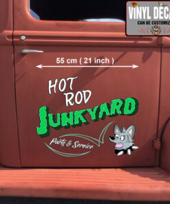 2 Pcs Hot Rod Junkyard Hot Rod Garage Vinyl Sticker 09967