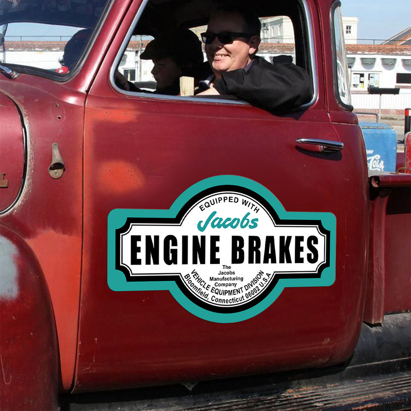 Jacobs Engine Brakes Decal Sticker – Vintage Americana Rat Rod Hot Rod Sticker, Aftermarket Part