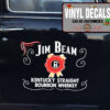 2 Pcs Jim Beam Bourbon Door Art Lettering Vinyl Sticker 10266