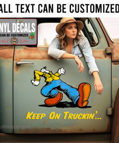 2 Pcs Keep On Truckin! Car Truck Hot Rod Rat Rod Vinyl Sticker 10040