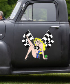 2 Pcs Lady Luck Hot Rod Vinyl Sticker 09697