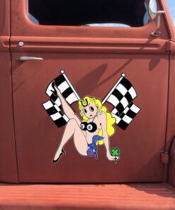 2 Pcs Lady Luck Hot Rod Vinyl Sticker 09697