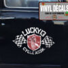 2 Pcs Lucky 13 Hot Rod Garage Vintage Garage Vinyl Sticker 09883