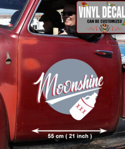 2 Pcs Moon Shine Hot Rod Lettering Vinyl Sticker 10225