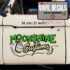 2 Pcs Moon Shine Custom Hot Rod Garage Pinstriping Vinyl Sticker 09888