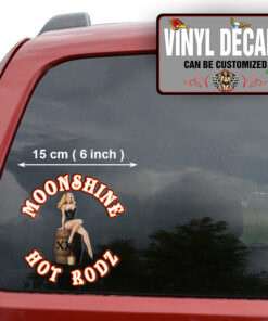 2 Pcs Moonshine Hot Rodz Hot Rod Garage Vinyl Sticker 09960