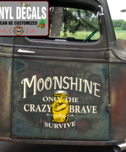 2 Pcs Moonshine Only The Crazy And Brave Survive Vinyl Sticker 10281