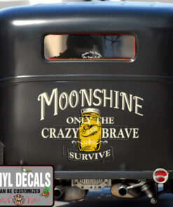 2 Pcs Moonshine Only The Crazy And Brave Survive Vinyl Sticker 10281