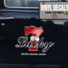 2 Pcs Personalized 7 Lucky Number Hot Rod Garage Vinyl Sticker 09972