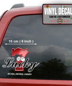 2 Pcs Personalized 7 Lucky Number Hot Rod Garage Vinyl Sticker 09972