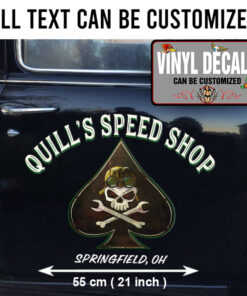 2 Pcs Personalized Ace Skull Cross Bone Vinyl Sticker 10262