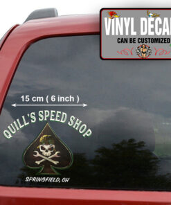 2 Pcs Personalized Ace Skull Cross Bone Vinyl Sticker 10262