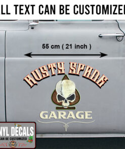 2 Pcs Personalized Ace Skull Lettering Vinyl Sticker 10261