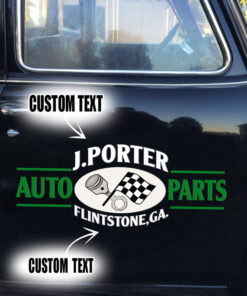 2 Pcs Personalized Auto Parts Garage Service Hot Rod Letting Set 02 Vinyl Stickers 09728