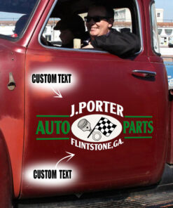 2 Pcs Personalized Auto Parts Garage Service Hot Rod Letting Set 02 Vinyl Stickers 09728