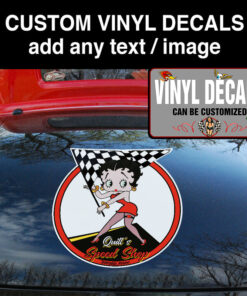2 Pcs Personalized Betty Boop Hot Rod Garage Vinyl Sticker 10041
