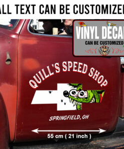 2 Pcs Personalized Chevy Rat Fink Vinyl Sticker 10233