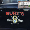 2 Pcs Personalized Chop Shop Hot Rod V8 Vinyl Stickers 09484