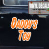 2 Pcs Personalized Daddy's Toy Hot Rod Garage Door Art Lettering Vinyl Sticker 10015
