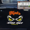 2 Pcs Personalized Eagle Eyes Hot Rod Speed Shop Rat Rod Vinyl Stickers 09662