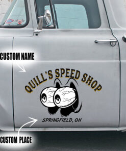 2 Pcs Personalized Eye Ball Hot Rod Kustom Garage Low Brow Art Set 02 Vinyl Stickers 09780