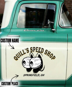 2 Pcs Personalized Eye Ball Hot Rod Kustom Garage Low Brow Art Set 02 Vinyl Stickers 09780