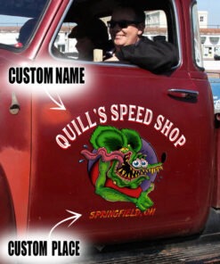 2 Pcs Personalized Eye Ball Hot Rod Kustom Garage Low Brow Art Set 02 Vinyl Stickers 09781
