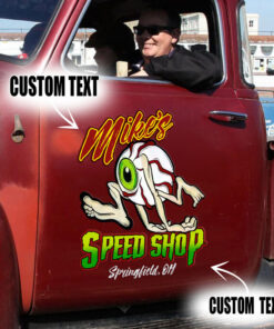 2 Pcs Personalized Eye Ball Hot Rod Kustom Garage Low Brow Art Set 02 Vinyl Stickers 09786