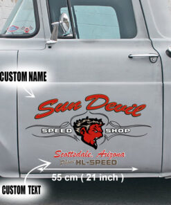 2 Pcs Personalized Eye Ball Hot Rod Speed Shop Garage Vinyl Stickers 09655