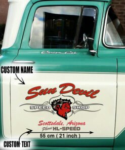 2 Pcs Personalized Eye Ball Hot Rod Speed Shop Garage Vinyl Stickers 09655