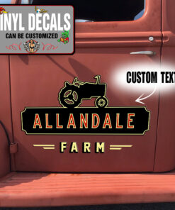 2 Pcs Personalized Farm Truck Lettering Ranch Truck Hot Rod Door Lettering Vinyl Sticker 10083