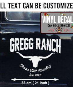 2 Pcs Personalized Farm Truck Lettering Ranch Truck Lettering Hot Rod Longhorn Ranch Vinyl Sticker 10081