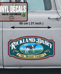 2 Pcs Personalized Farmer Dairy Farm Truck Lettering Hot Rod Vinyl Sticker 10068