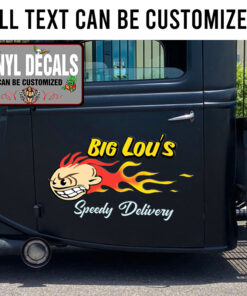 2 Pcs Personalized Flaming Ball Vinyl Sticker 10278