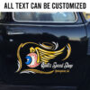 2 Pcs Personalized Flying Eyeball Hot Rod Garage Pinstriping Set 02 Vinyl Stickers 09795
