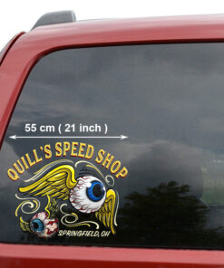 2 Pcs Personalized Flying Eyeball Hot Rod Garage Pinstriping Set 02 Vinyl Stickers 09796