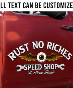 2 Pcs Personalized Flying Eyeball Hot Rod Garage Pinstriping Set 02 Vinyl Stickers 09798