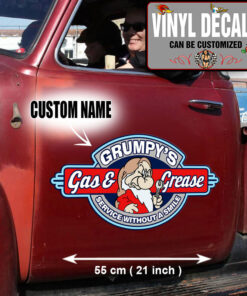 2 Pcs Personalized Grumpy's Garage Hot Rod Garage Vinyl Sticker 10037