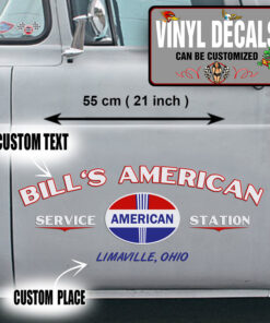 2 Pcs Personalized Hot Rod American Hot Rod Garage Vinyl Sticker 09968