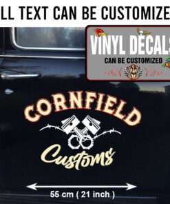 2 Pcs Personalized Hot Rod And Custom Vintage Garage Pinstriping Piston Vinyl Sticker 09933
