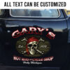 2 Pcs Personalized Hot Rod And Cycle Shop Pirate Skull Old School Garage Set 02 Vinyl Stickers 09755