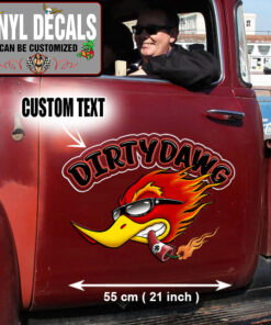 2 Pcs Personalized Hot Rod Bird Vinyl Sticker 10257