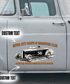 2 Pcs Personalized Hot Rod Club Speed Shop Garage Set 02 Vinyl Stickers 09715
