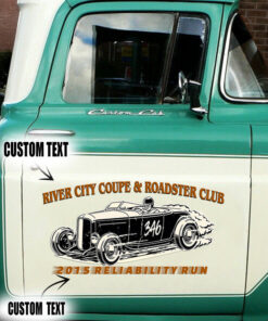 2 Pcs Personalized Hot Rod Club Speed Shop Garage Set 02 Vinyl Stickers 09715