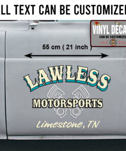 2 Pcs Personalized Hot Rod Door Art Lettering Vinyl Sticker 10224