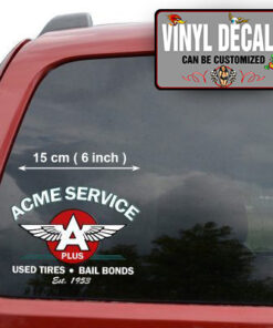 2 Pcs Personalized Hot Rod Garage Acme Service Vinyl Sticker 09985