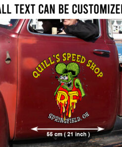 2 Pcs Personalized Hot Rod Garage Door Art Rat Rod Garage Kustom Kulture Set 02 Vinyl Stickers 09803