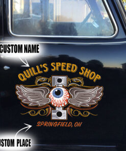 2 Pcs Personalized Hot Rod Garage Eye Balls Kustom Kulture Pinstripe Speed Shop Set 02 Vinyl Stickers 09733