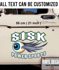 2 Pcs Personalized Hot Rod Garage Flying Eyeball Speed Shop Vinyl Sticker 09879